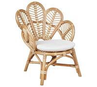 Beliani Chaise Paon pour Enfants en Rotin Naturel Clair Empilable pour Intérieur et Extérieur Florentine II