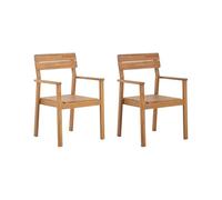 Beliani Chaises de Jardin en Bois d'Acacia avec Accoudoirs Style Rustique Lot de 2 Fornelli