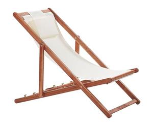 Beliani Chilienne Pliante avec Toiles de Remplacement en Bois Acacia Marron Foncé Avellino