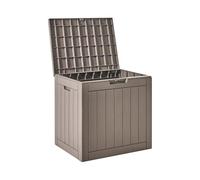 Beliani Coffre de Rangement de Jardin en Polypropylène 56 x 53 cm Meuble d'Extérieur Taupe Recife