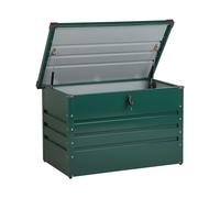 Beliani Coffre de Rangement Extérieur 100 x 62 cm 300 Litres en Acier Galvanisé Vert Idéal pour les Accessoires de Jardin Durable et Décoratif