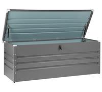 Beliani Coffre de Rangement Extérieur 165 x 70 cm 600 Litres en Acier Galvanisé Gris Idéal pour les Accessoires de Jardin Durable et Décoratif