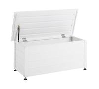 Beliani Coffre d'Extérieur de Rangement en Aluminium 113 x 50 cm Meuble de Jardin Blanc Campalto