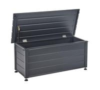 Beliani Coffre d'Extérieur de Rangement en Aluminium 113 x 50 cm Meuble de Jardin Gris Foncé Campalto