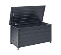 Beliani Coffre d'Extérieur de Rangement en Aluminium 123 x 60 cm Meuble de Jardin Gris Foncé Campalto