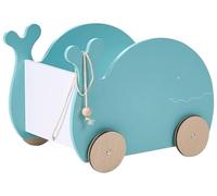 Beliani Coffres à Jouets en MDF à Roulettes en Forme de Baleine Rangement Pour Jouets Meuble Enfant Bleu Wooli
