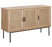 Commode 3 Portes Cannage Décoratif en Rotin Meuble de Rangement Idéal pour Chambre ou Salon Scandinave Rétro et Boho Beliani