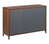 Beliani - Commode 3 Portes - Medfort - en Panneau de Particules de Bois, Gris et