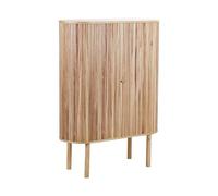 Commode à 2 Portes Coulissantes en Bois de Paulownia MDF Bois de Pin Ton Clair 130 cm Manara