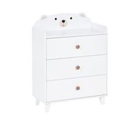 Beliani Commode à 3 Tiroirs Blanc 3 Thème Animalier en Pieds Pin