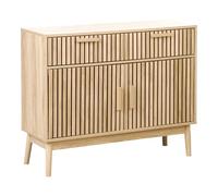 Beliani Commode Buffet Scandinave avec Tiroirs Compartiment de Rangement avec Portes Bois Clair Lynwood