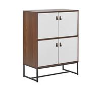 Beliani - Commode Haute - Nueva - 2 Compartiments à Portes, en MDF, Effet Bois F