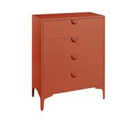 Beliani Commode Industrielle en Acier avec 4 Tiroirs Meuble de Rangement Marron Doré Ardura