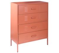 Beliani Commode Industrielle en Métal Meuble de Rangement à 4 Tiroirs Marron Doré Enago