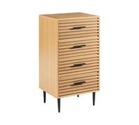 Beliani Commode Moderne Structure en MDF à 4 Tiroirs Pieds en Fer Marron Clair Keith