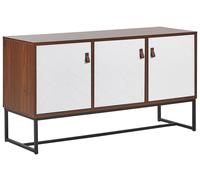Beliani - Commode - Nueva - 3 Compartiments à Portes, en MDF, Effet Bois Foncé e
