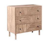 Beliani Commode Scandinave Moderne en MDF Pieds en Pin Massif Meuble de Rangement Salon Marron Clair Ronge