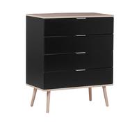 Beliani - Commode - Walpi - 4 Tiroirs, en Panneau de Particules MDF et Bois, Noi