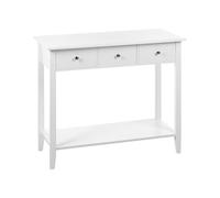 Beliani Console Blanche en MDF et Bois de Pin à 3 Tiroirs Moderne Bureau Minimaliste Galva