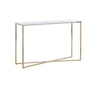 Beliani Console Effet Marbre Blanche et Dorée Glamour et Moderne Finition Laminée et Chromée Royse