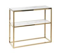 Beliani Console Glamour Finition Moderne Effet Marbre avec Patins aux Pieds 78x80x30 cm Azusa