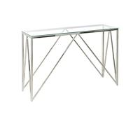 Beliani Console Glamour Finition Moderne Plateau en Verre avec Patins aux Pieds 78x120x40 cm Weso