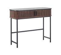 Beliani Console Moderne à Portes Coulissantes Contours Planchettes Bois Sombre Rétro Jose