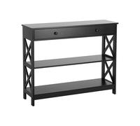 Beliani Table Console Noire en MDF avec Tiroir et 2 Etagères de Style Moderne pour Intérieur Scandinave ou Classique