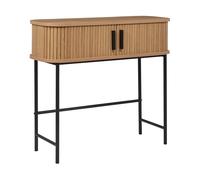 Beliani Console Retro MDF Pieds Métalliques Bois Clair Bradley