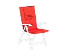 Beliani Coussin de Transat 50x45x71 cm en Tissu Polyester Rouge Clair UV Résistant Toscana