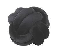 Beliani Coussin Décoratif Noeud Noir en Forme de Balle en Velours pour Canapé ou Lit Décoration Moderne
