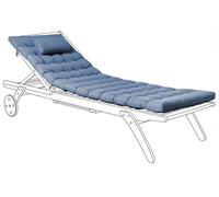 Beliani Coussin pour Chaise Longue Transat en Polyester avec Appui-Tête Résistant aux UV Hydrofuge Bleu Cesana