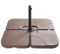Beliani Dalles de Contrepoids 9 Kg pour Parasol 4 Pièces Plastique Marron Résistant Caria