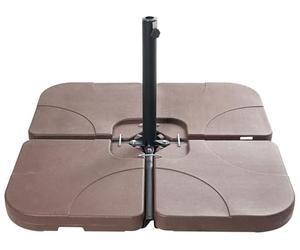 Beliani Dalles de Contrepoids 9 Kg pour Parasol 4 Pièces Plastique Marron Résistant Caria