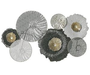 Beliani Déco Mureale Métallique Argenté Avec Platformes en Formes de Fleurs pour Salon ou Salle à Manger avec Décoration Industriel et Moderne