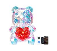 Beliani Décoration à LED Lettres Ourson Multicolores Irisées par USB 30 x 23 cm avec Application Rigel