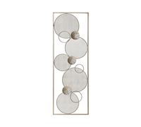 Beliani Décoration Murale Cadre Métallique Dorée avec Motifs Platformes Ronds Pour Salon ou Cheminée Design et Industriel