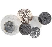 Beliani Décoration Murale de Forme Ciculaire en Métal Argenté Cuivré et Doré pour Salon Moderne et Contemporain 66 x 40 cm