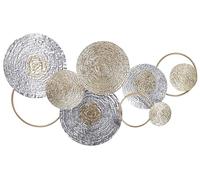 Beliani Décoration Murale Design Moderne Finition Précise en Acier Doré et Argenté 60 x 110 cm Vanadium