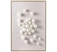 Beliani Décoration Murale Moderne Boules en Relief 3D Synthétiques Fait Main Cadre en Bois de Pin Blanc Bantry