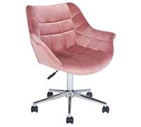 Beliani Élégant Fauteuil de Bureau Pivotant à Hauteur Réglable en Velours Rose Labelle