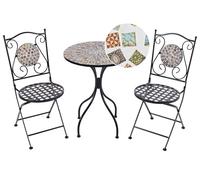 Beliani Ensemble Bistrot Pliant Noir Métal pour 2 Personnes Balcon Vintage
