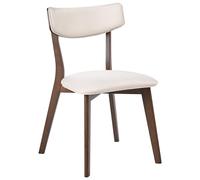 Beliani Ensemble de 2 Chaises de Salle à Manger sans Accoudoirs Assise en Tissu Marron et Blanc Cassé Yuma