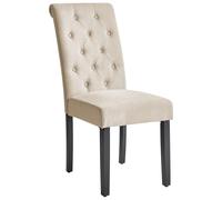 Beliani Ensemble de 2 Chaises Repas Salon Glam à Dossier Incurvé Moderne en Tissu Beige Velva