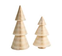 Beliani Ensemble de 2 Figurines de Sapin en Papier Alvéolé Origami Décoration de Noël Beige Vefsna