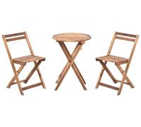 Beliani Ensemble de Bistrot en Bois d'Acacia Pliant Meuble de Jardin Extérieur Marron Sacile