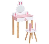 Beliani Ensemble de Coiffeuse pour Enfants avec Miroir et Chaise Rose Lenah