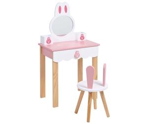 Beliani Ensemble de Coiffeuse pour Enfants avec Miroir et Chaise Rose Lenah