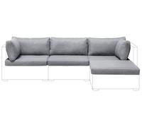 Beliani Ensemble de Housses Salon de Jardin d'Extérieur Coussins d'Assise et de Dossier Canapé Gris Clair Sano II