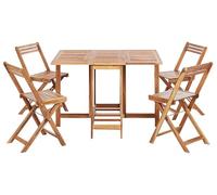 Beliani Ensemble de Jardin Pliable en Bois d'Acacia 4 Places Extérieur Table et Chaises Naturel Frassine